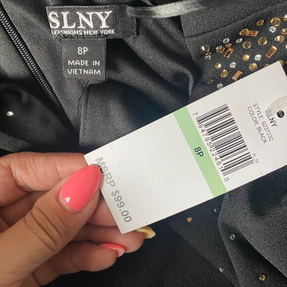 NWT 8P Column Dress Flutter Sleeve Dress SLNY - Picture 3 of 3